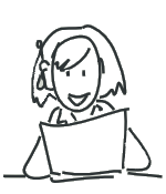 A transparent version of File:Persona-telecommuter.png, slightly modified to make the background transparent.