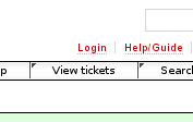 Screenshot showing the login link