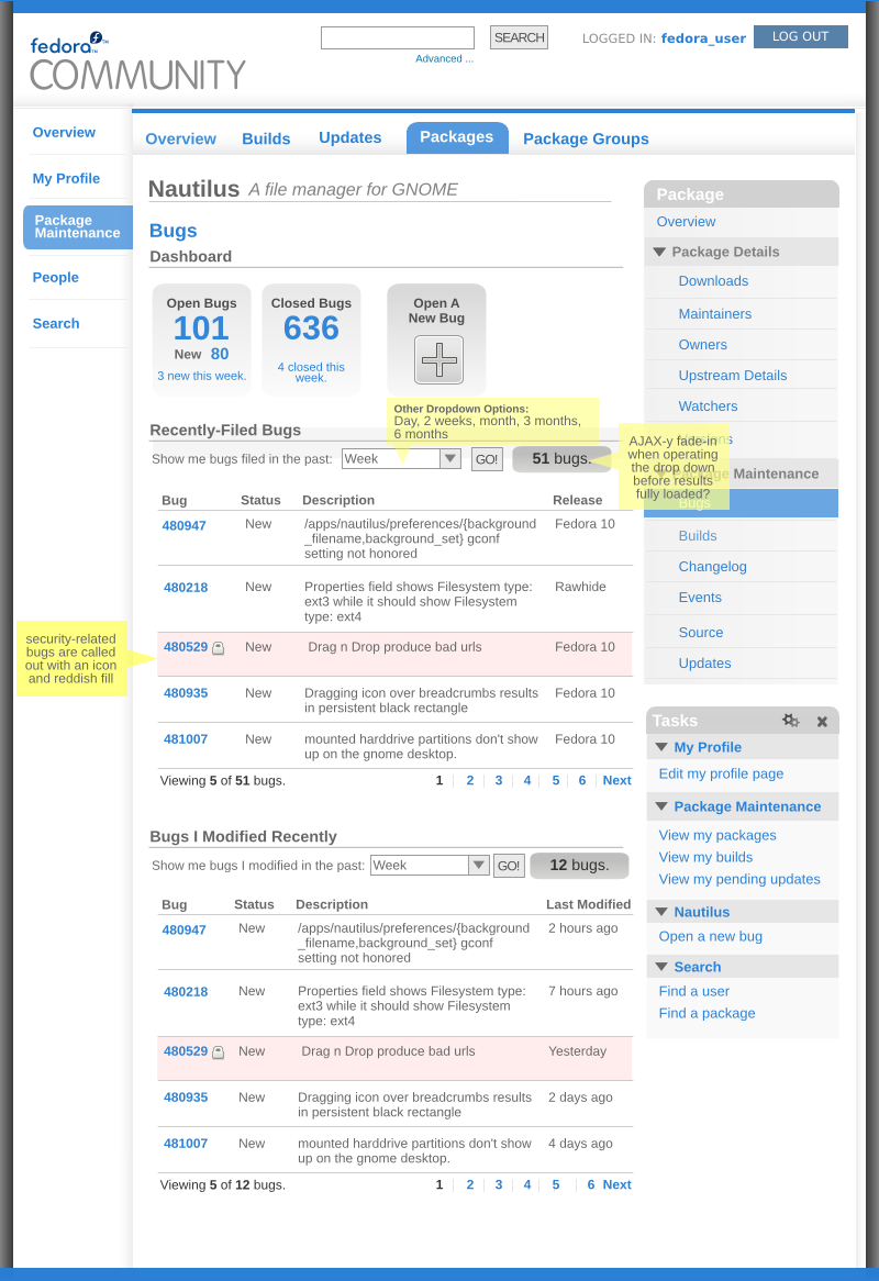 Myfedora-packagedetails-bugs-mock1.png