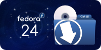 Fedora 24 release banner by gnokii