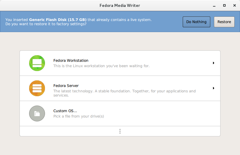 fedora live usb creator download