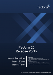 Fedora 20 Release Party Poster by Alexander Smirnov - SVG source