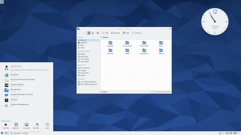 KDE Plasma 5 on Fedora 22.jpg